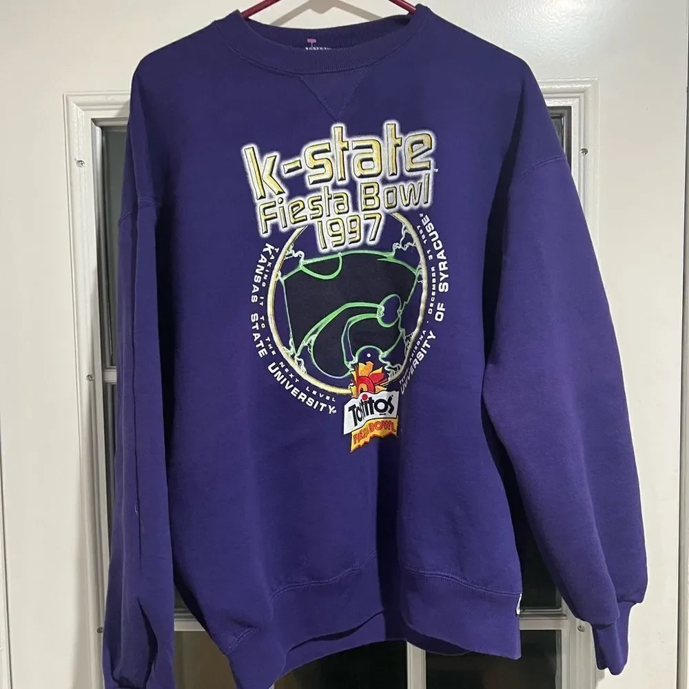 Vintage Kansas State Russell Athletic Purple Sweater Fiesta Bowl 97